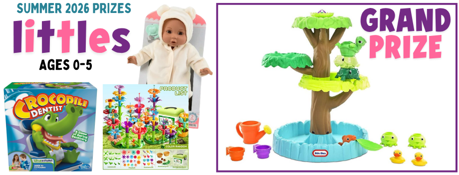 Summer Reading prizes for "Littles" age group, for ages 0 to 5. Please contact us for specific prize information.