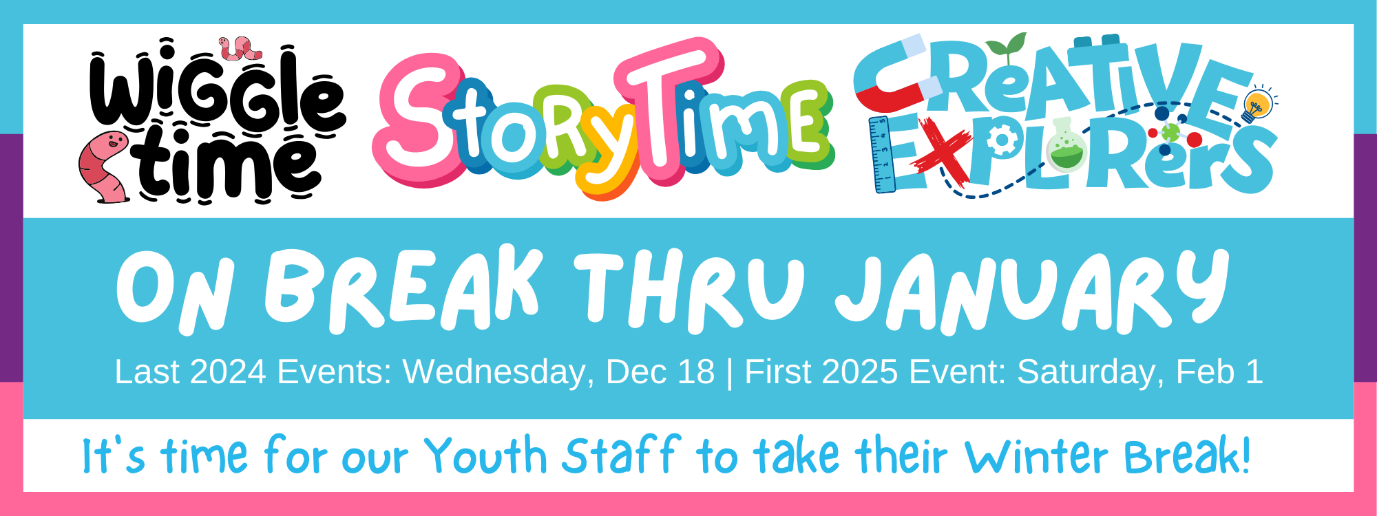 Youth programs are now on break through January!